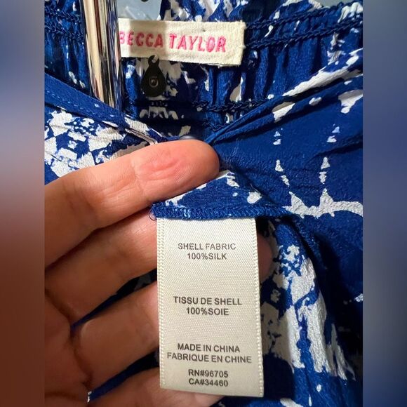 Rebecca Taylor Silk Batik Long Sleeve Blouse - Picture 9 of 9